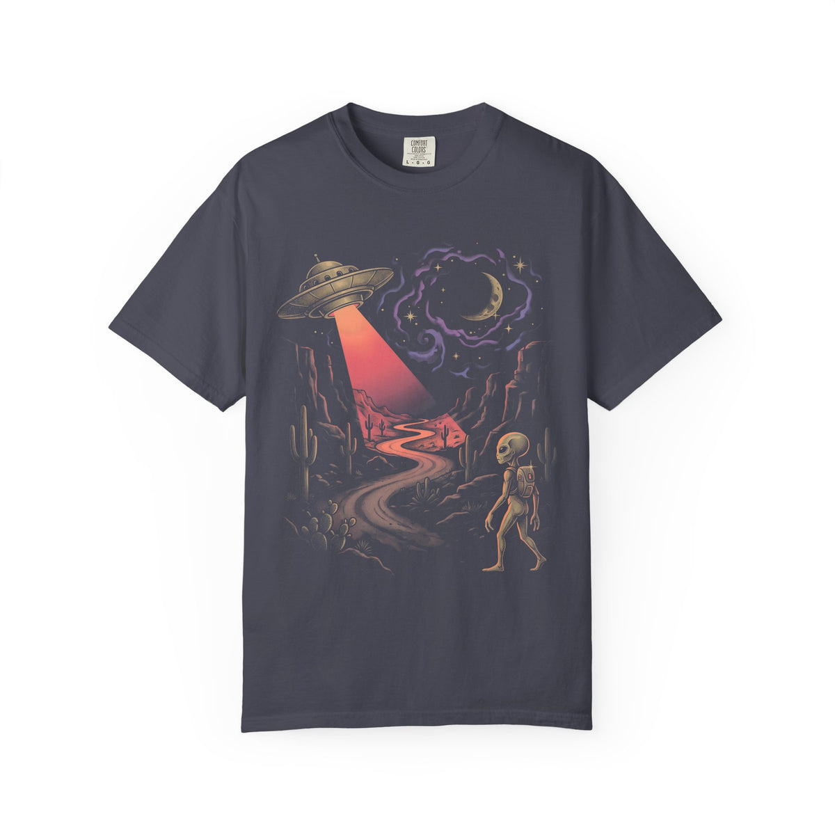 Grey Alien Abduction Classic Tee | Vintage Sci-Fi | Space Art