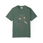 Nuit Black Cat Classic Tee | Edgy Vintage Art | Night Cigarette
