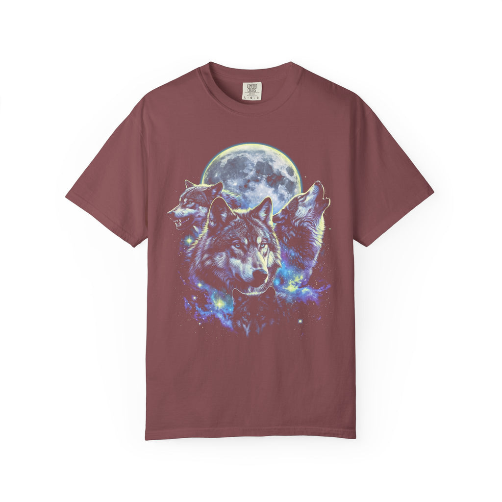 Wolf Pack Classic Tee | Galaxy Full Moon | Wildlife Nature