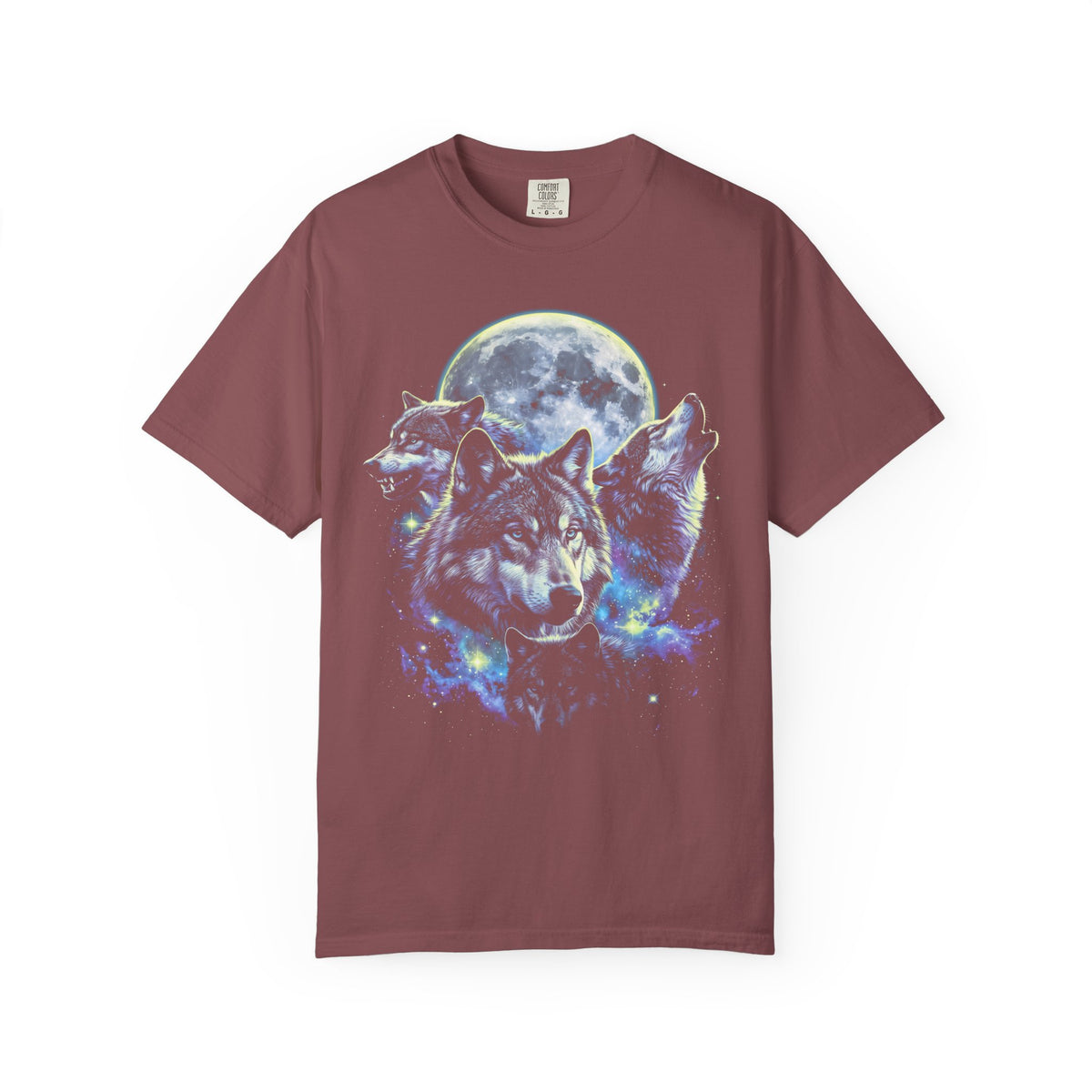 Wolf Pack Classic Tee | Galaxy Full Moon | Wildlife Nature