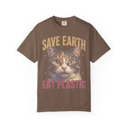 Save Earth Eat Plastic Classic Tee | Sarcastic Cat | Weird Art