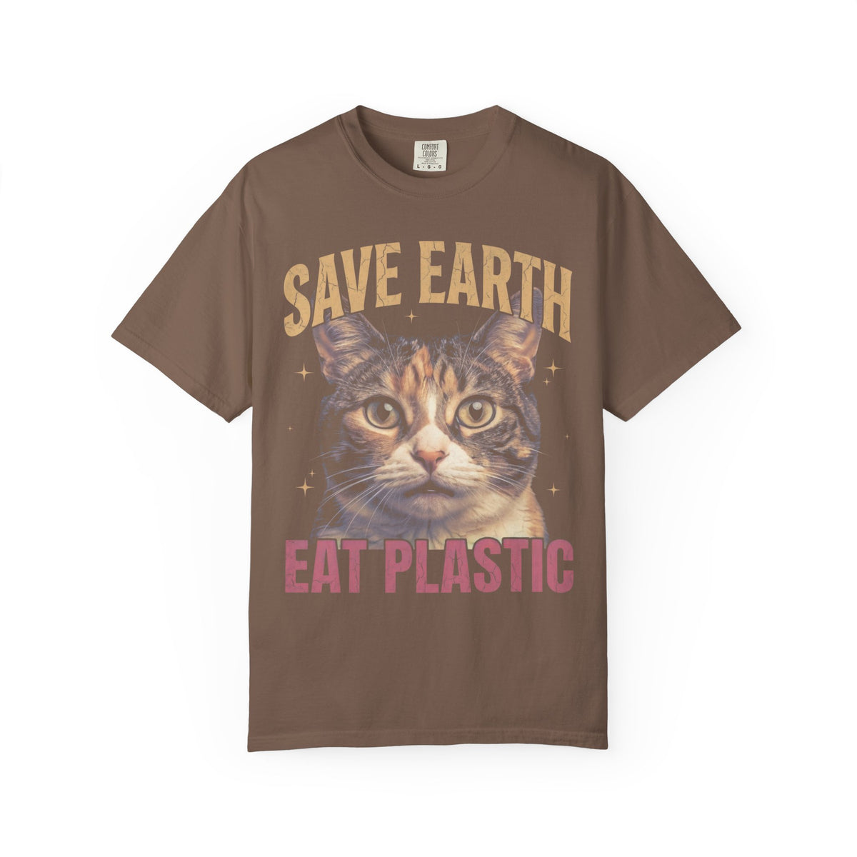 Save Earth Eat Plastic Classic Tee | Sarcastic Cat | Weird Art