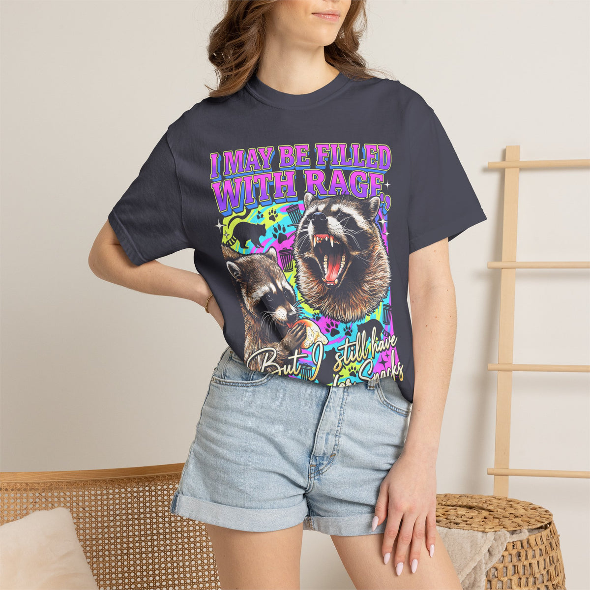 I May Be Filled With Rage Classic Tee | Raccoon Meme Gift
