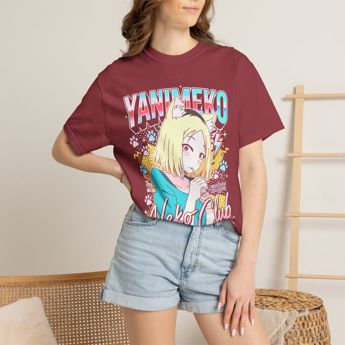 Neko Club Anime Girl Classic Tee | 1990s Vibe | Retro Gift