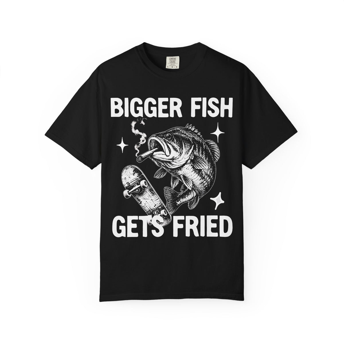 Bigger Fish Gets Fried Classic Tee | Funny Skater | Fish Meme