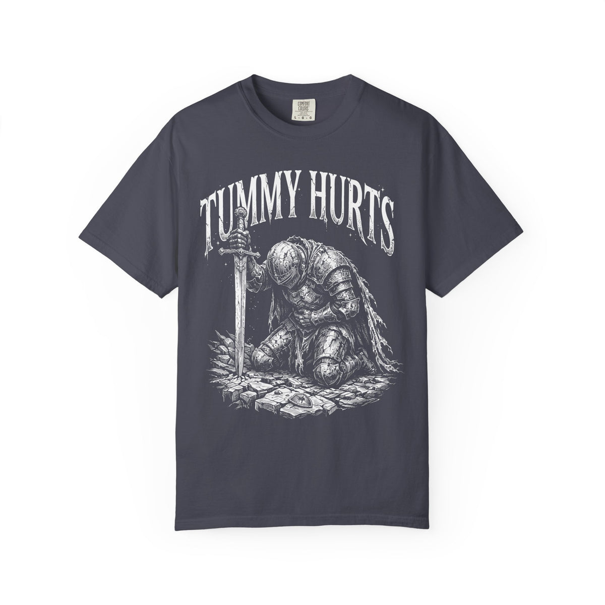 Tummy Hurts Classic Tee | Medieval Armor | Humorous Art