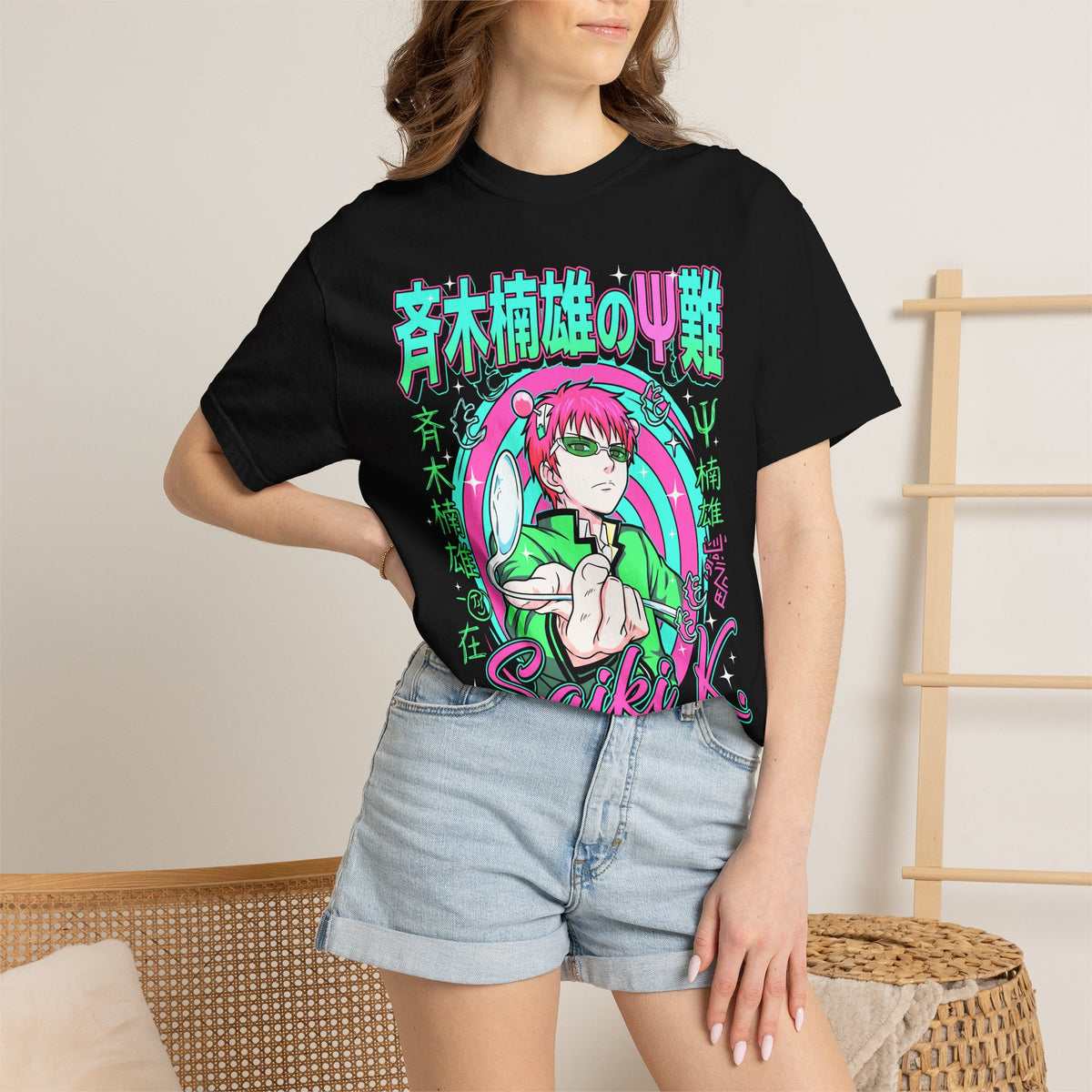 Psychic Boy Pink Hair T-Shirt - 90s Vintage Retro Anime Graphic Tee