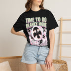 Time To Go Blanky Mode Raccoon T-Shirt - Funny 90s Graphic Tee