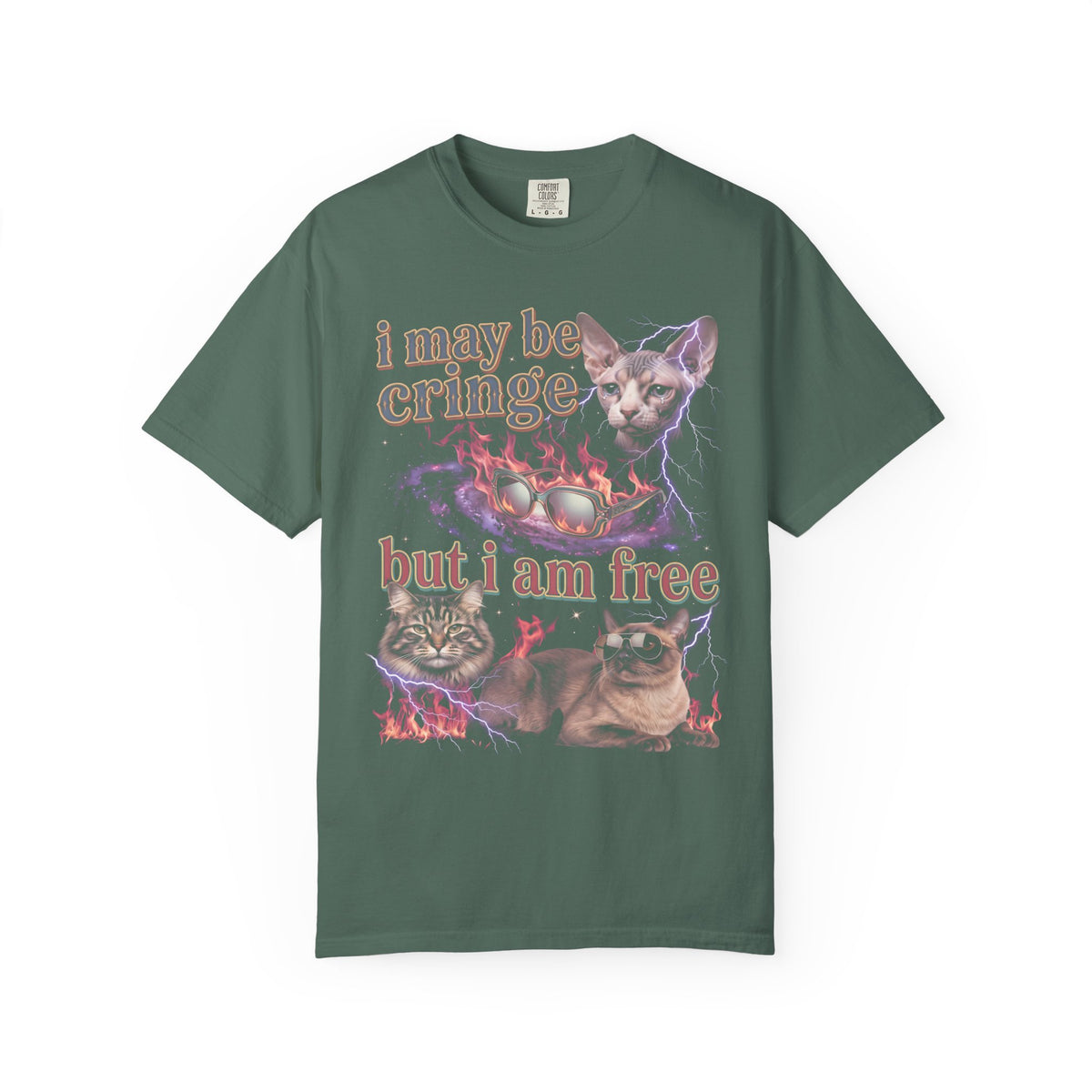I May Be Cringe But I Am Free Classic Tee | Galaxy Cat | Space Meme