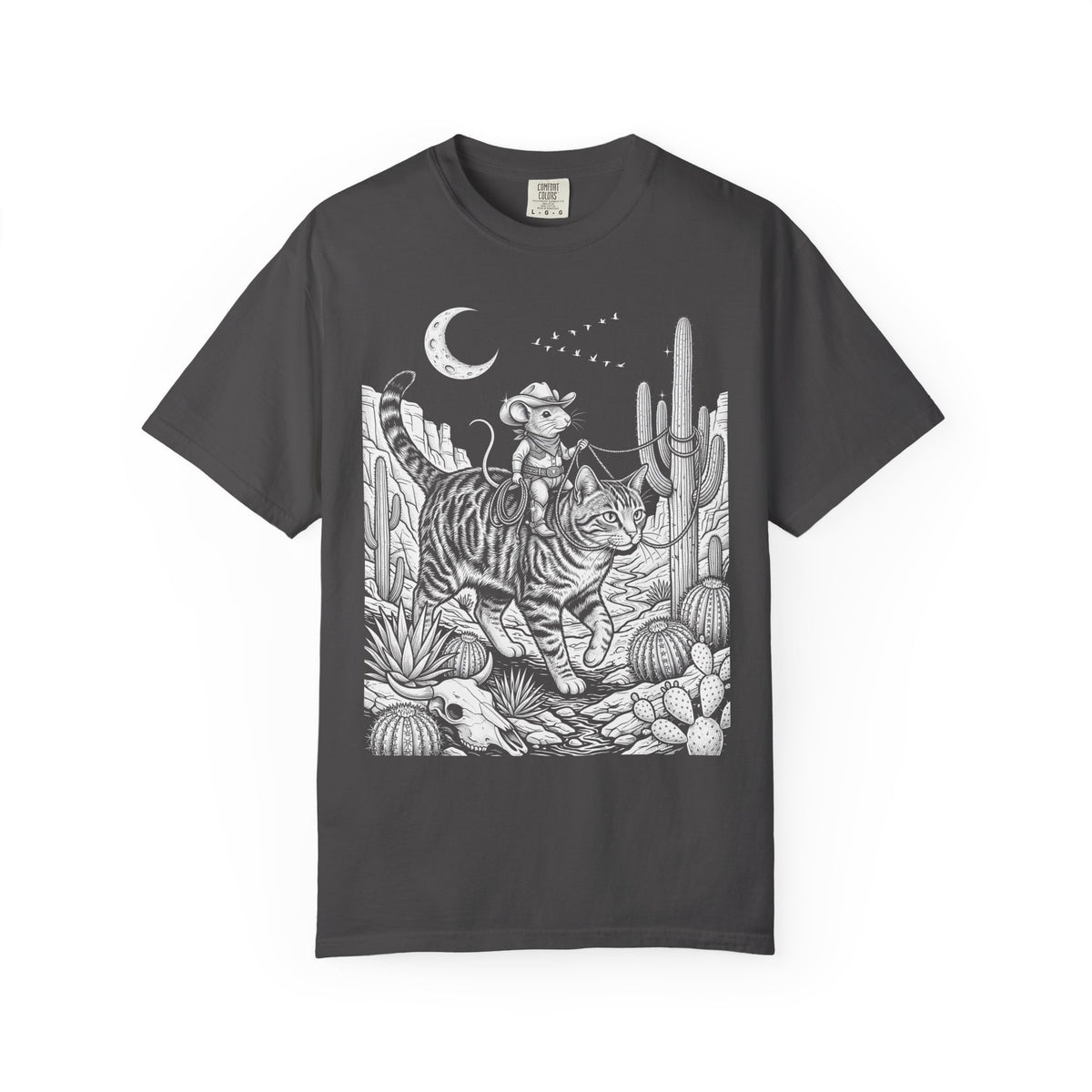 Cowboy Mouse Rodeo Classic Tee | Western Desert | Tabby Cat