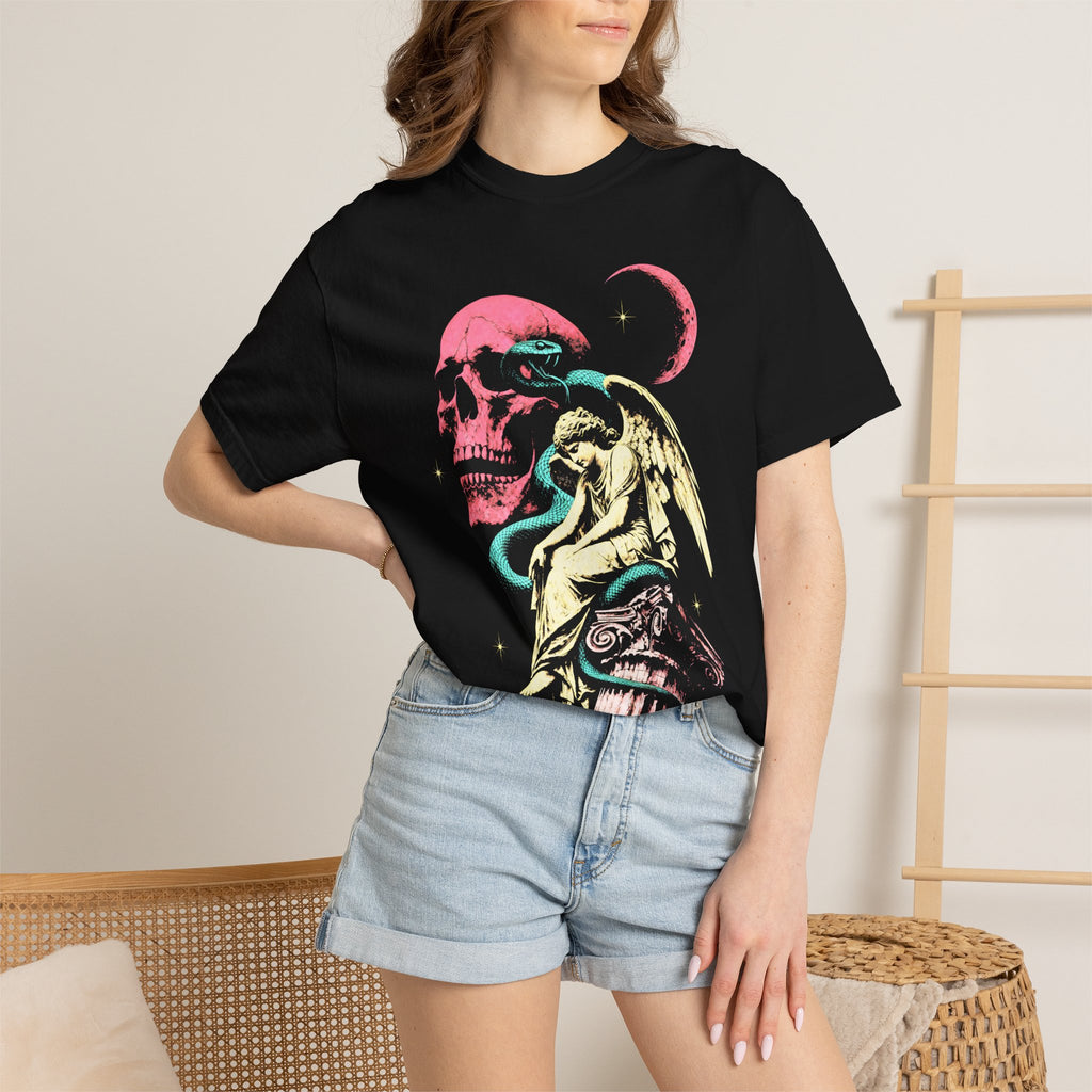 Skull Snake Angel T-Shirt - Retro Gothic Vintage Graphic Tee