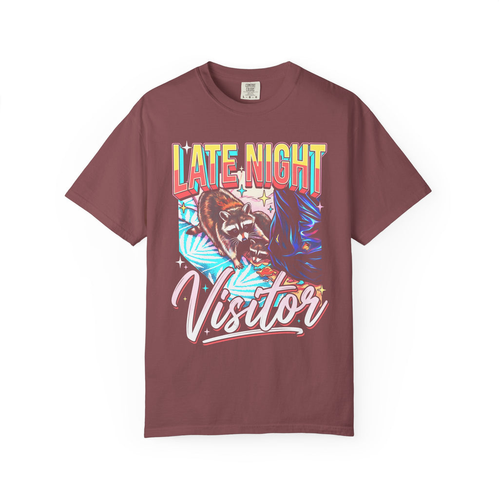 Late Night Visitor Raccoon Classic Tee | Retro Neon | Vintage