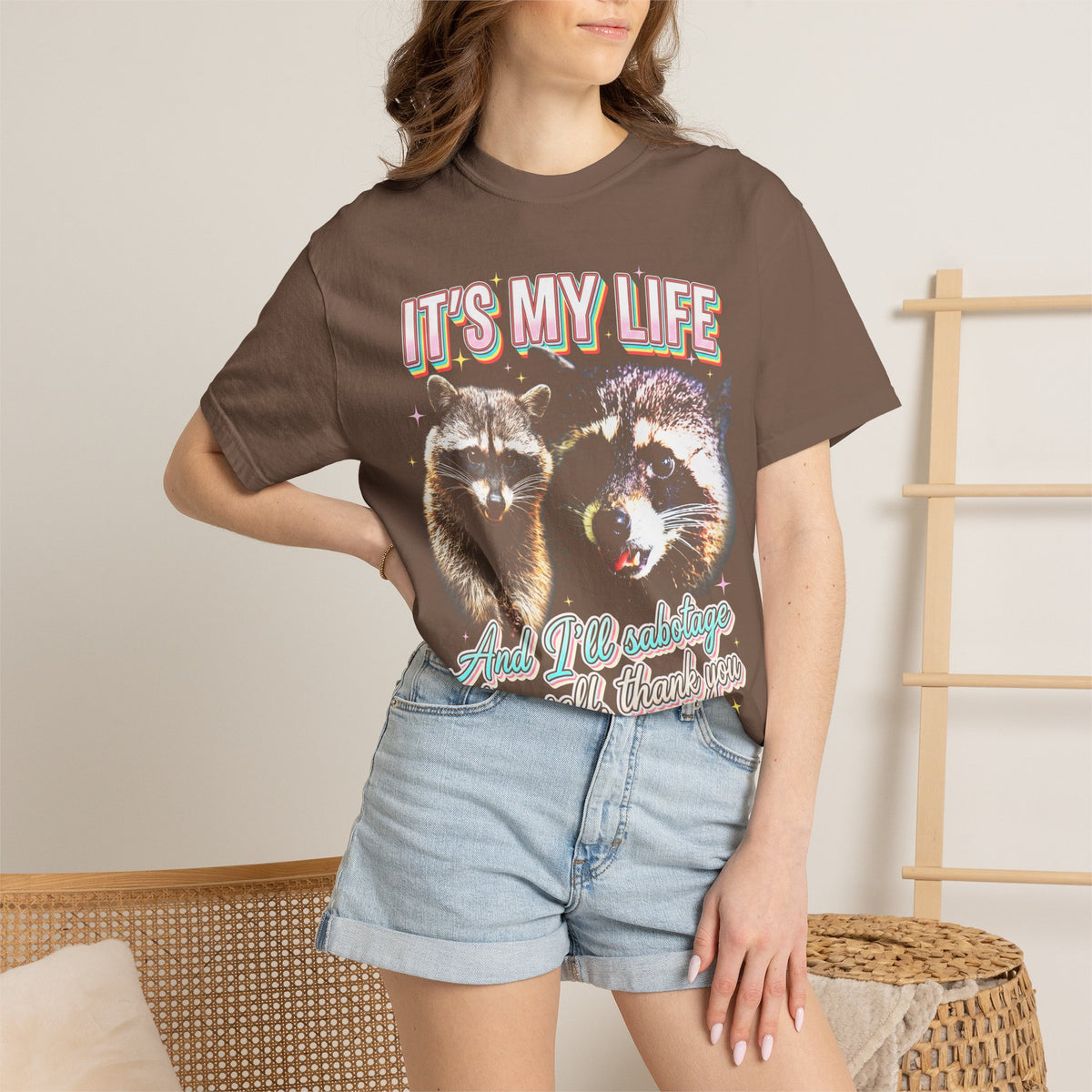 Its My Life Sabotage Myself Raccoon Classic Tee | Funny Meme