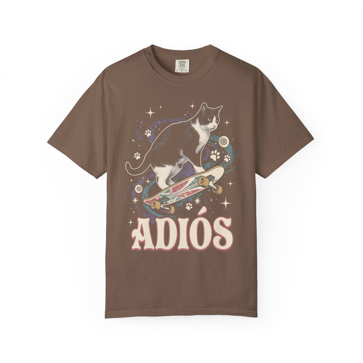 Adiós Tuxedo Cat Classic Tee | Space Feline | Cosmic Retro