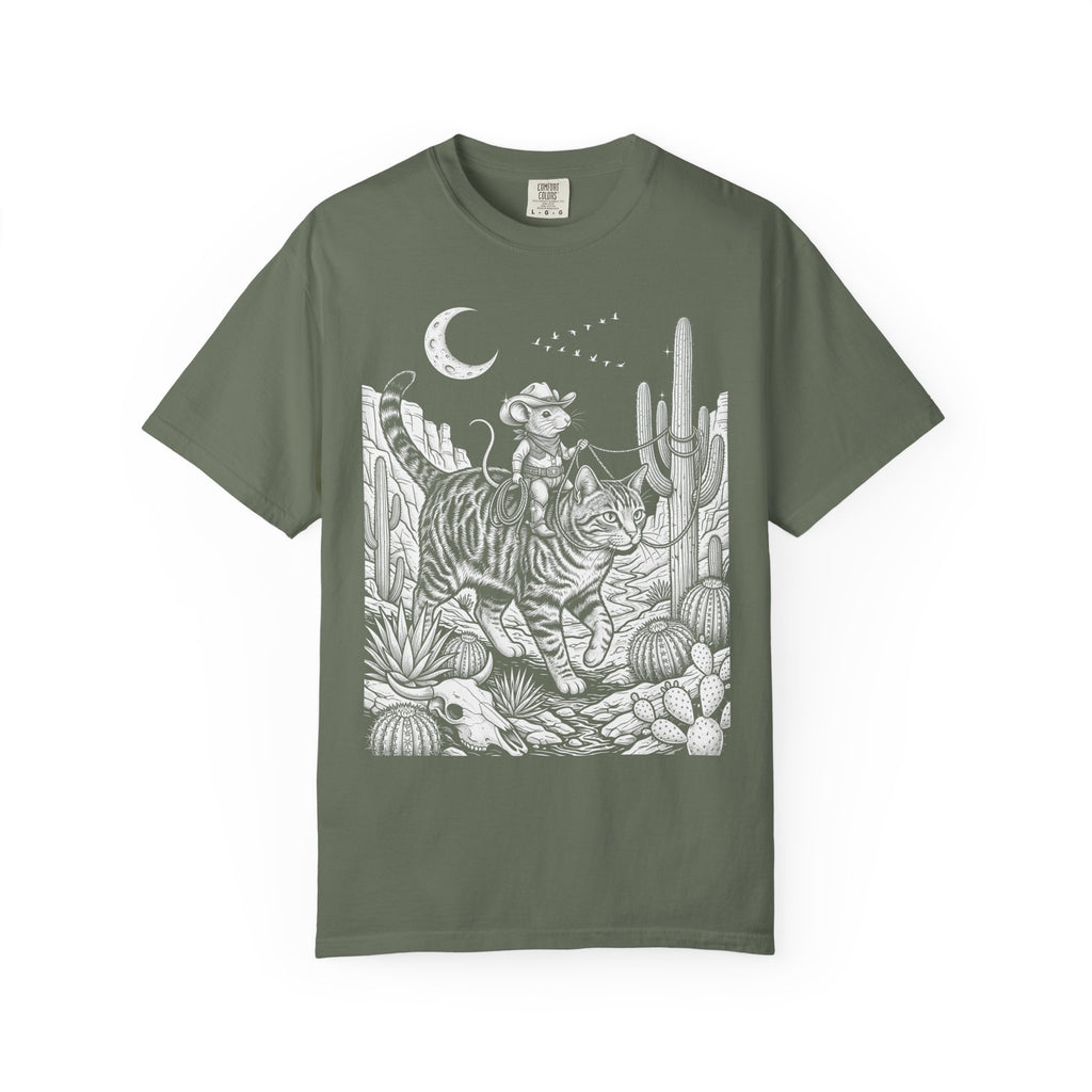 Cowboy Mouse Rodeo Classic Tee | Western Desert | Tabby Cat