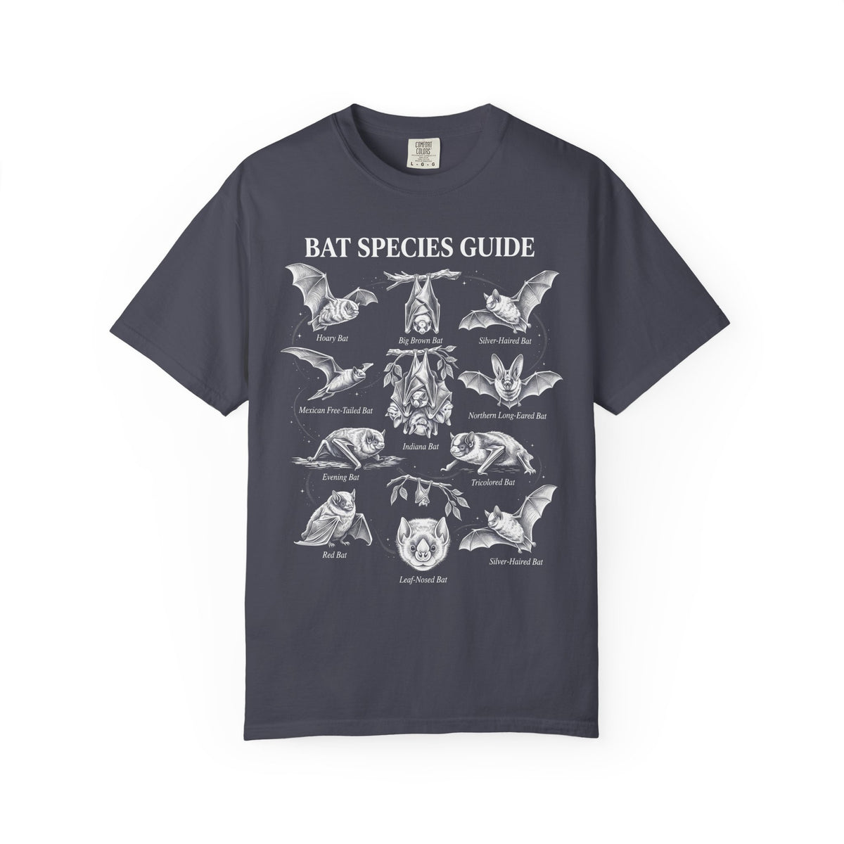Bat Species Guide Classic Tee | Wildlife Mammals | Animal Chart