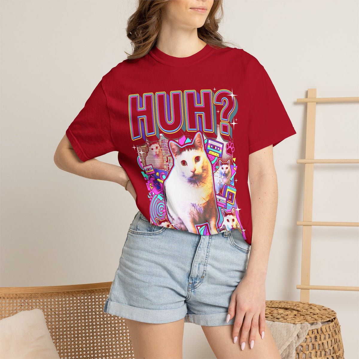 Huhg Meme Cat Collage Classic Tee | 90s Vaporwave | Retro