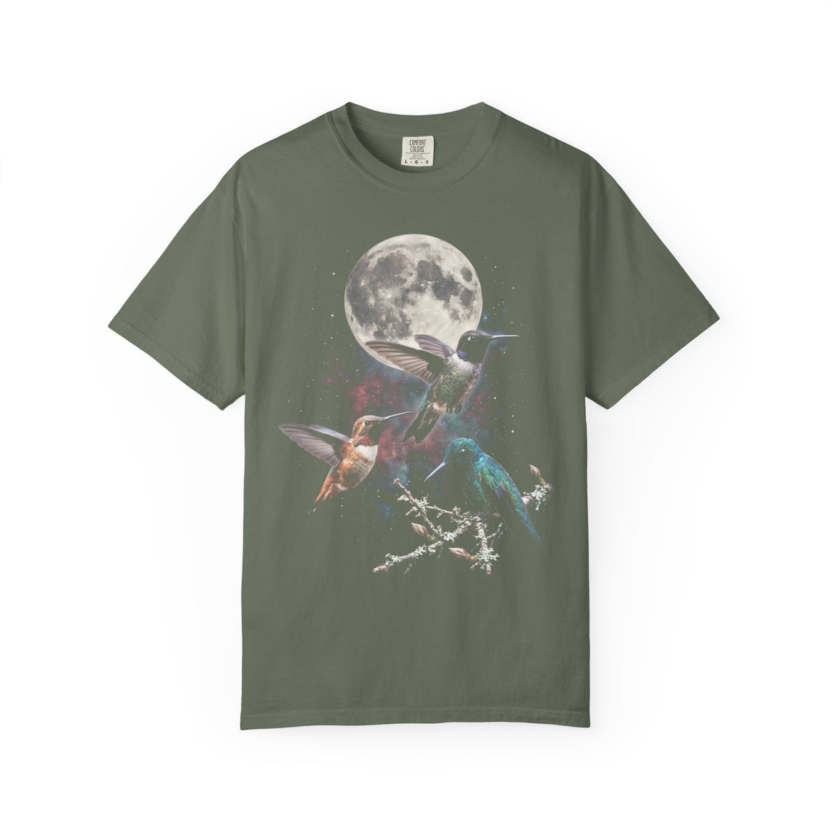 Hummingbird Full Moon Classic Tee | Galaxy Space | Bird Lover