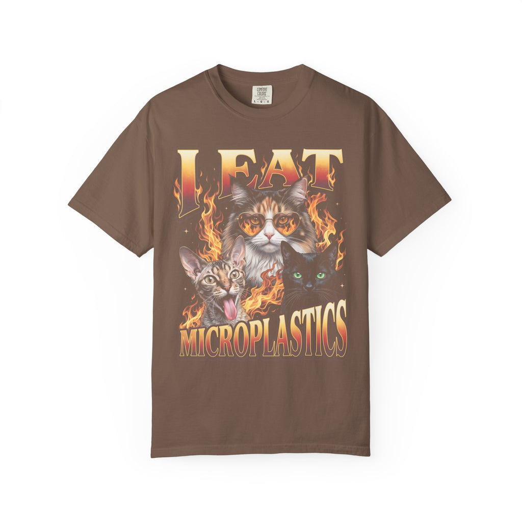 I Eat Microplastics Classic Tee | Funny Cat Meme | Fire Flames