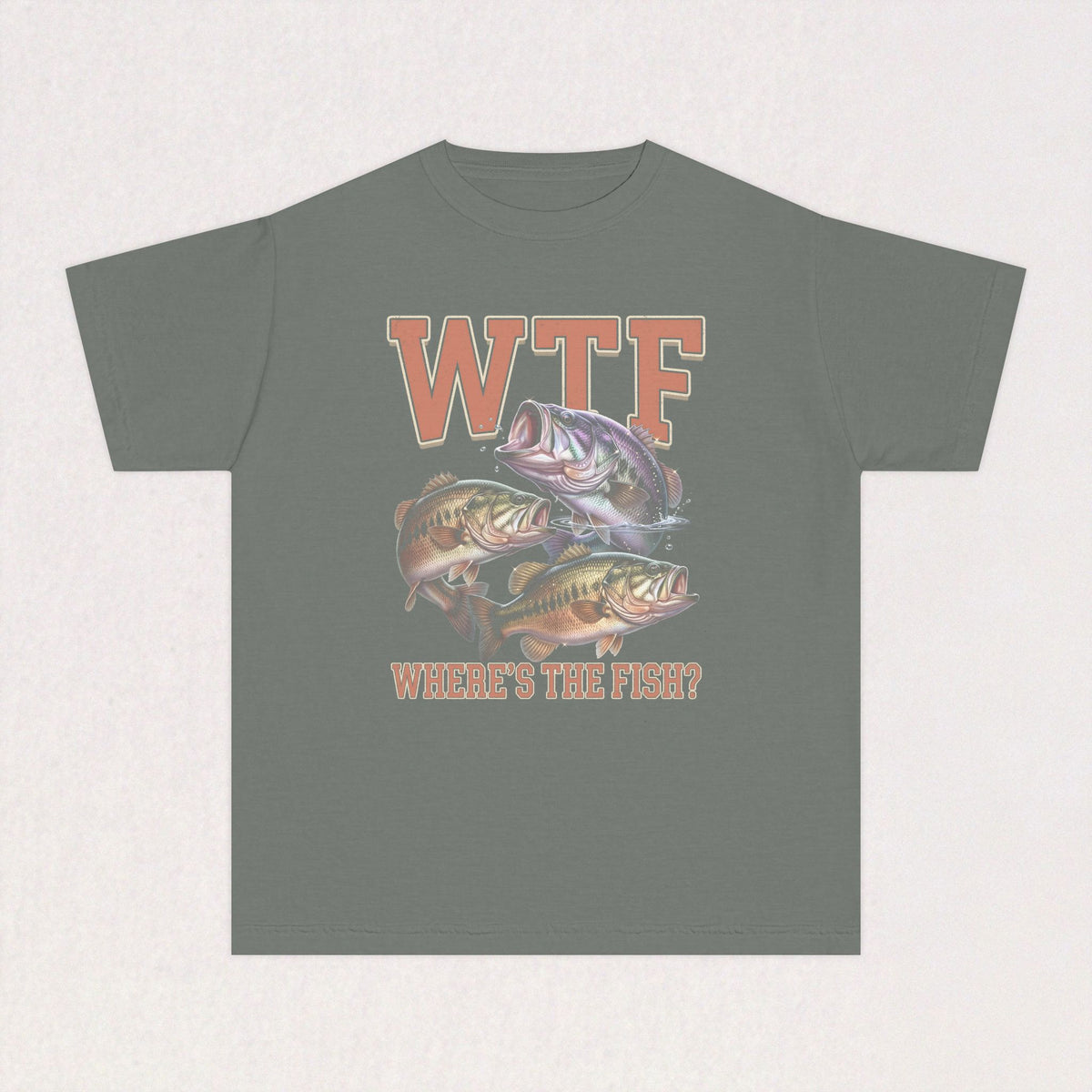 WTF (Where's The Fish?) Youth Fishing Kids Tee