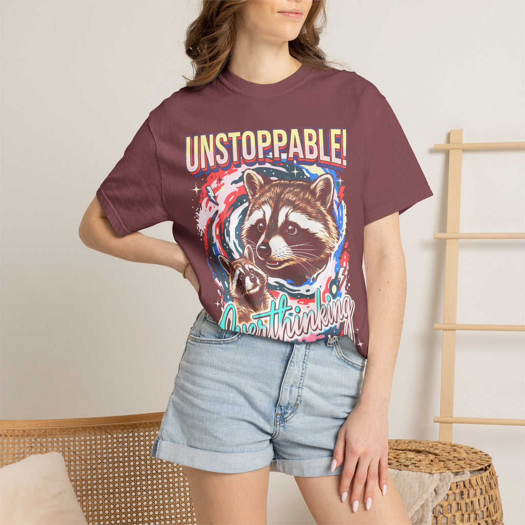 Unstoppable Overthinking Raccoon Classic Tee | 90s Funny Gift