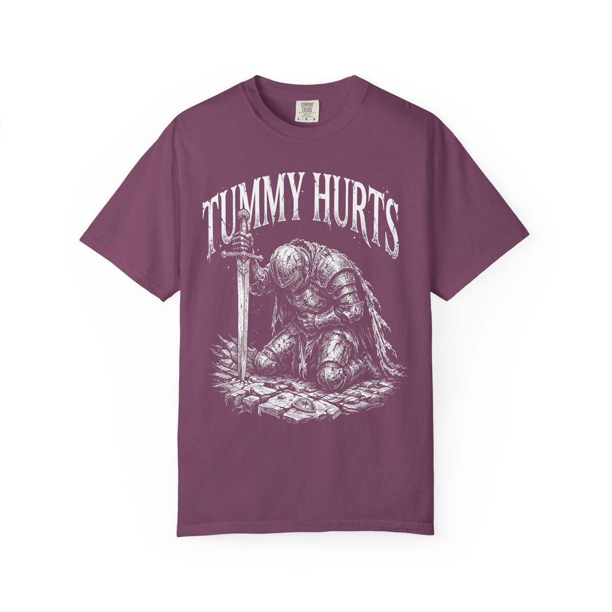 Tummy Hurts Classic Tee | Medieval Armor | Humorous Art