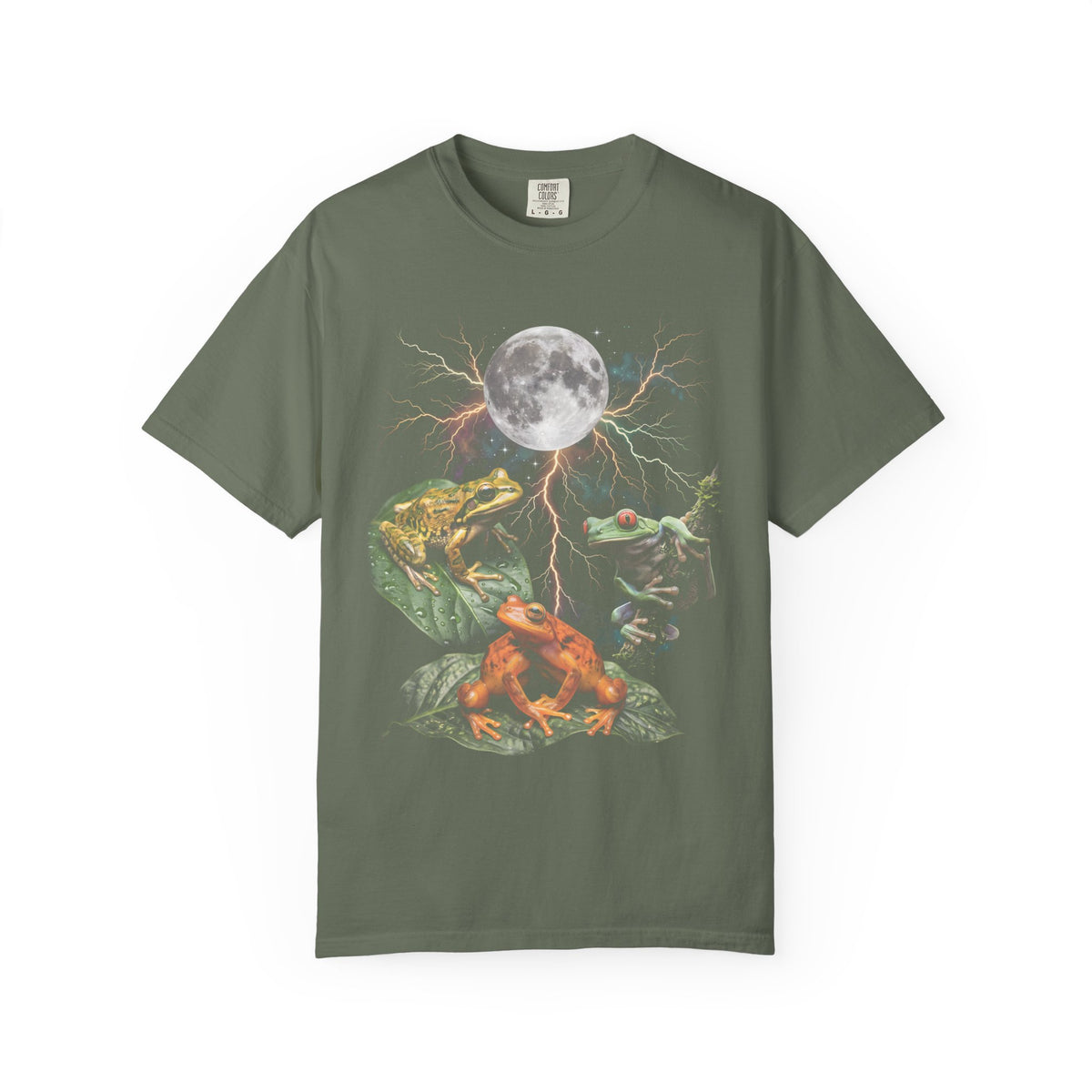 Trippy Space Frog Classic Tee | Cosmic Full Moon | Psychedelic