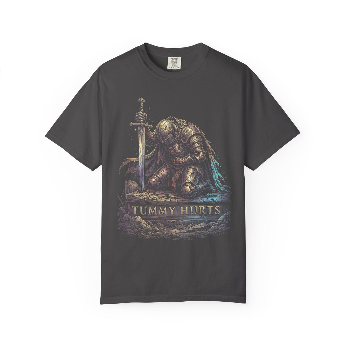 Tummy Hurts Classic Tee | Fantasy Knight | Iridescent Art