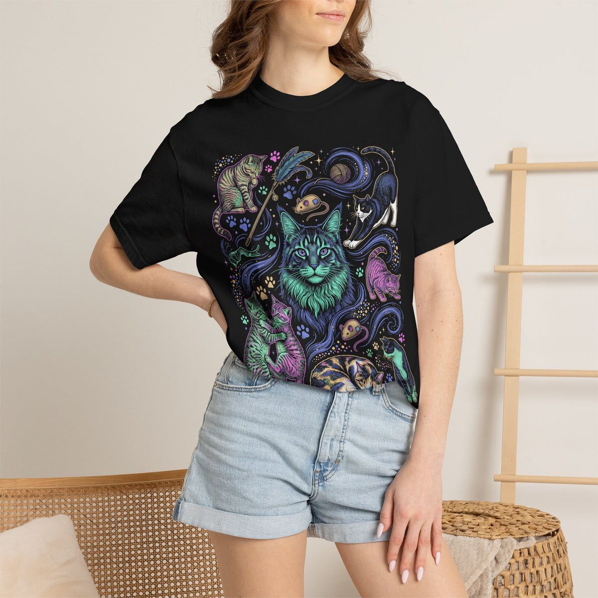 Cute Cat Meow Classic Tee | Vintage Toy Mouse | Pet Feline