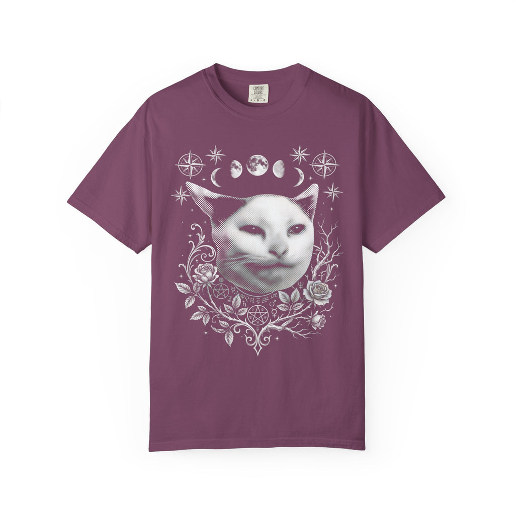 Split Face Cosmic Cat Classic Tee | Mystic Retro | Astro Art