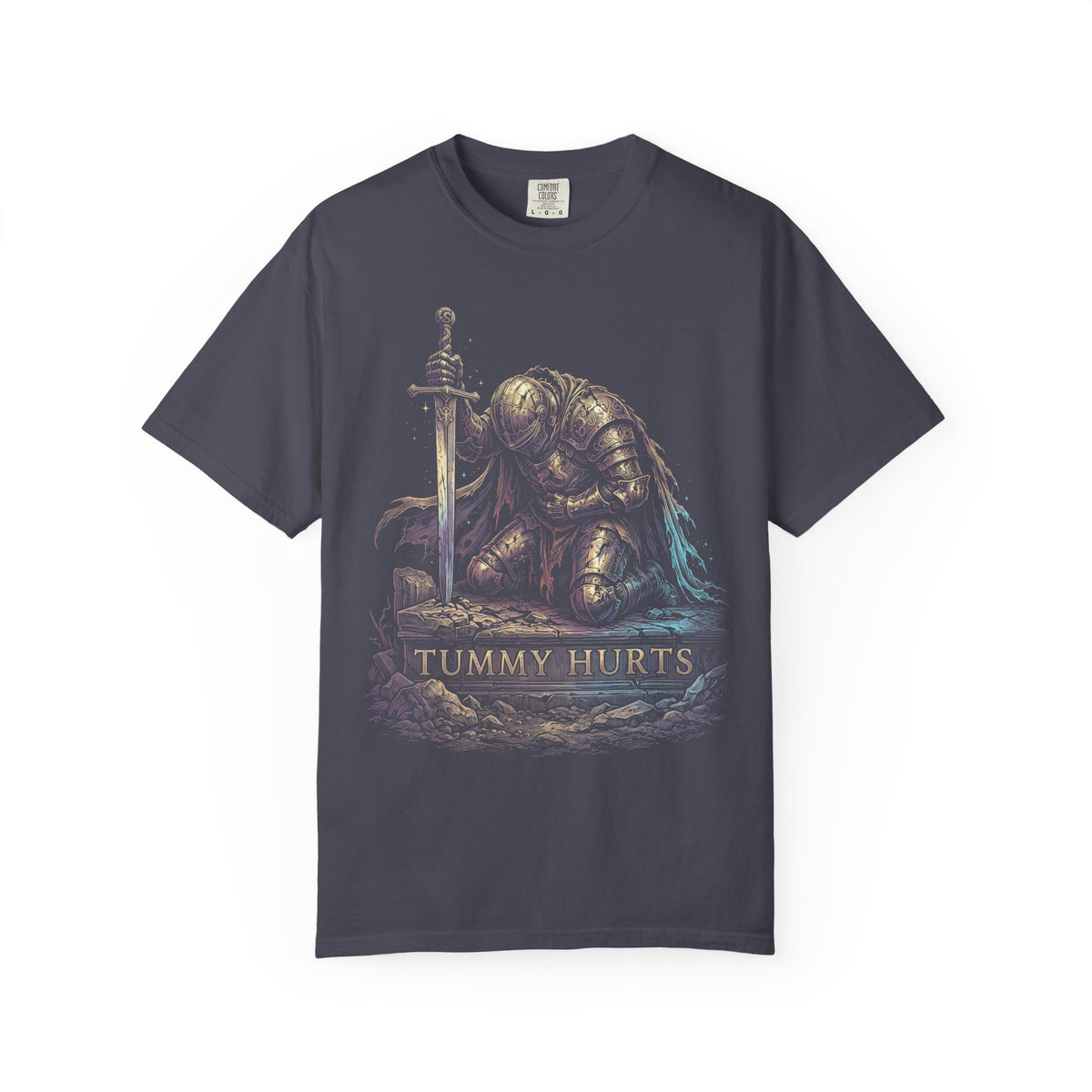 Tummy Hurts Classic Tee | Fantasy Knight | Iridescent Art