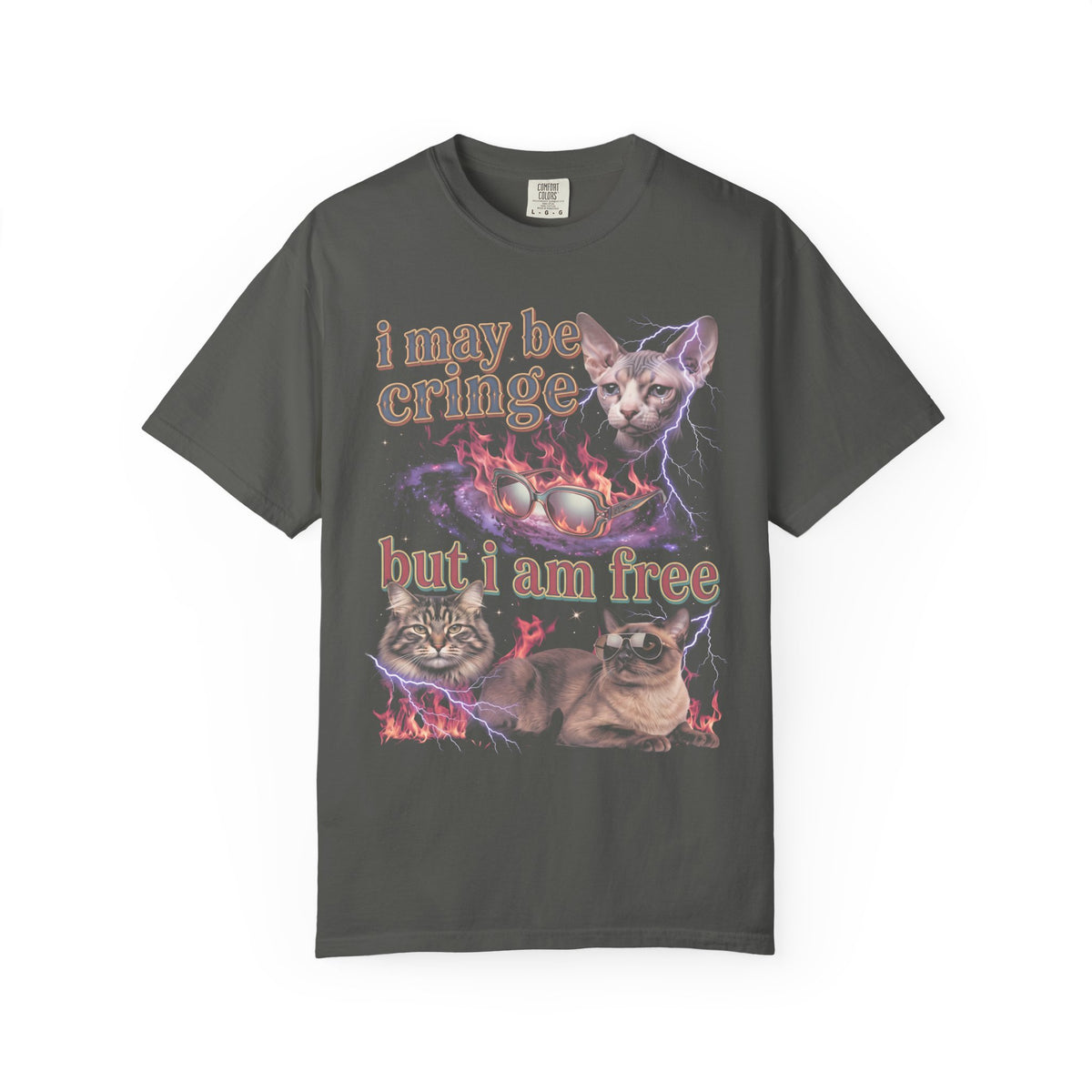 I May Be Cringe But I Am Free Classic Tee | Galaxy Cat | Space Meme