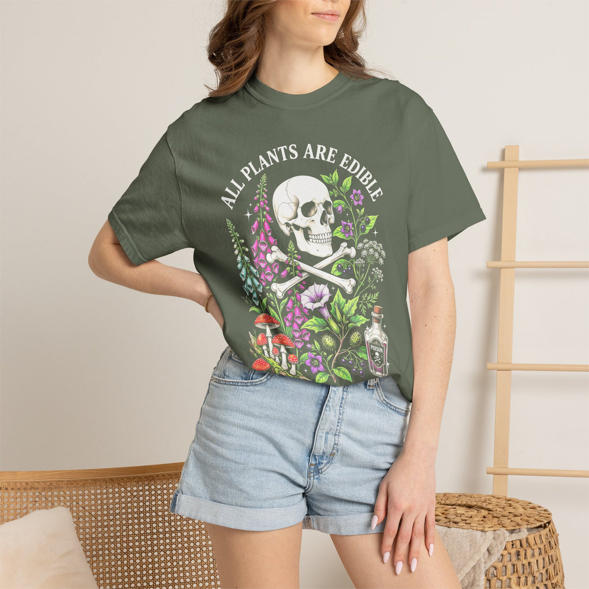 All Plants Are Edible Classic Tee | Vintage Skull | Botany Gift