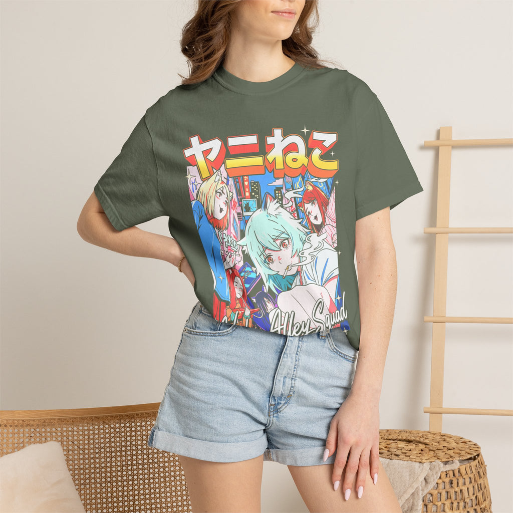 Neko Alley Squad Classic Tee | Anime Cat Girl | Retro Graphic