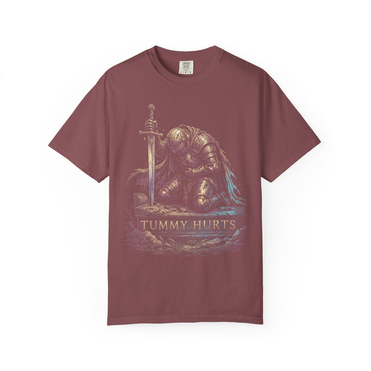 Tummy Hurts Classic Tee | Fantasy Knight | Iridescent Art