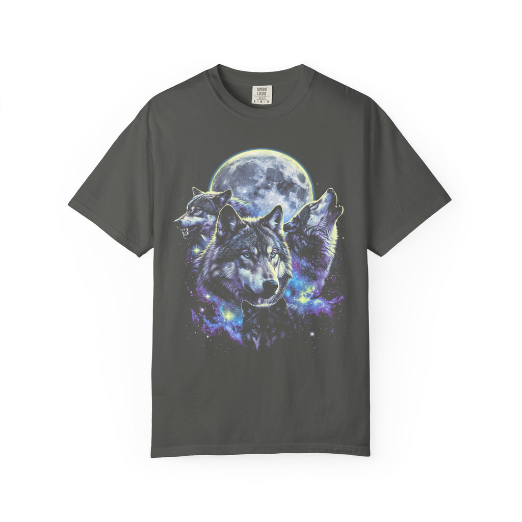 Wolf Pack Classic Tee | Galaxy Full Moon | Wildlife Nature