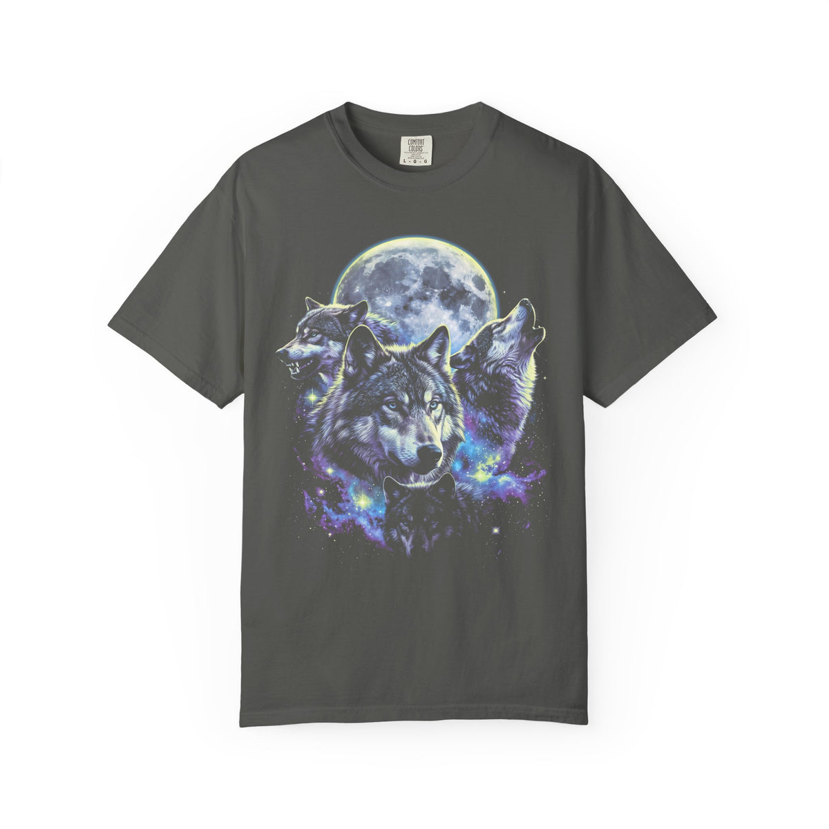 Wolf Pack Classic Tee | Galaxy Full Moon | Wildlife Nature