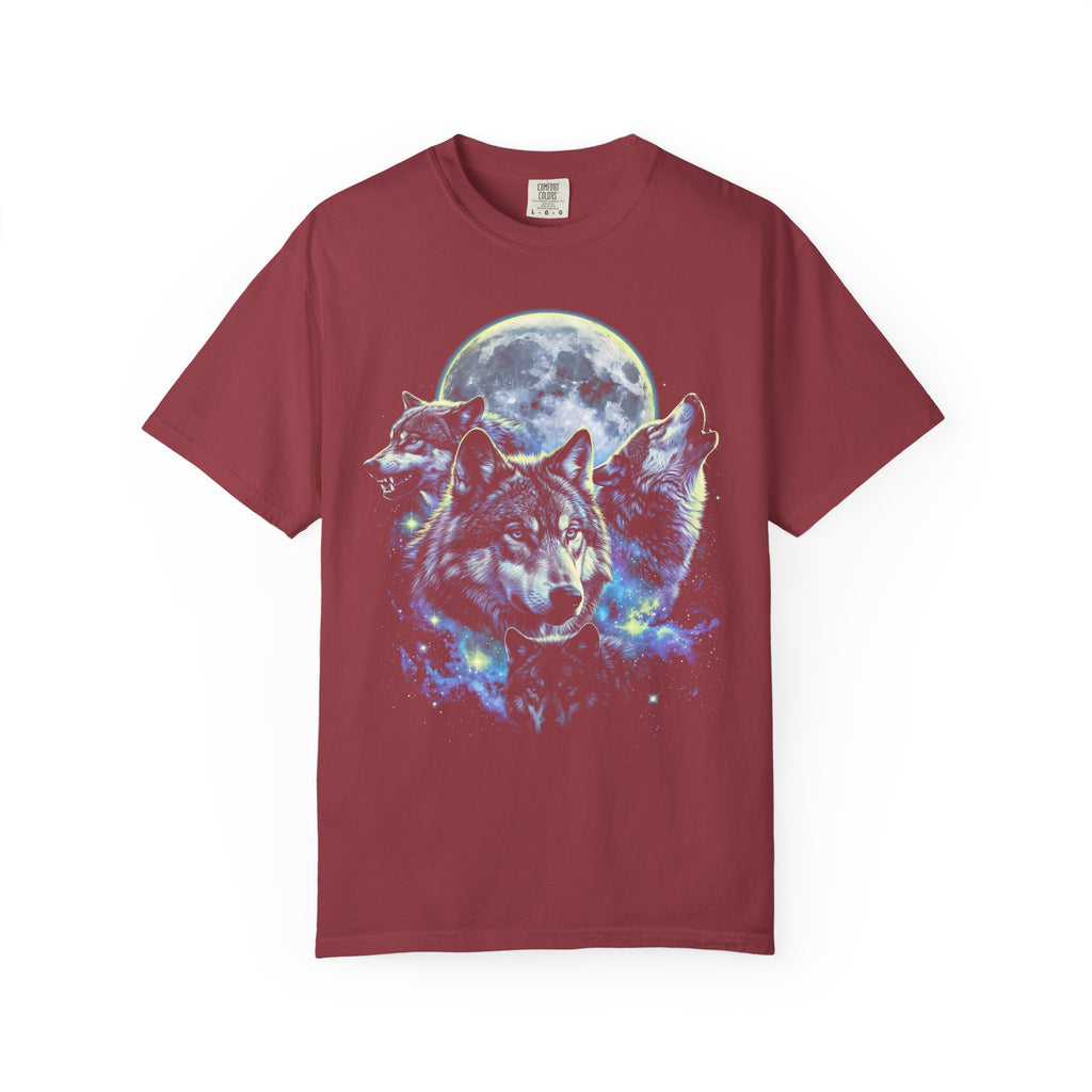 Wolf Pack Classic Tee | Galaxy Full Moon | Wildlife Nature