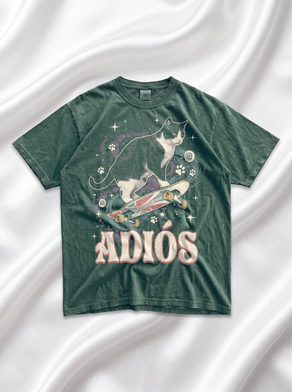 Adiós Tuxedo Cat Classic Tee | Space Feline | Cosmic Retro