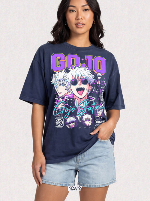 Blindfold Sorcerer Anime T-Shirt - Manga Style Graphic Tee