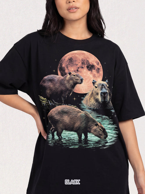 Blood Moon Capybara Classic Tee | Animal Lover | Vintage Bootleg