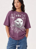 Split Face Cosmic Cat Classic Tee | Mystic Retro | Astro Art