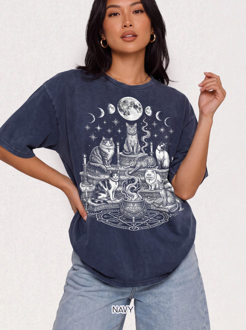 Cats Coven Magic Classic Tee | Gothic Spooky | Moon Cauldron