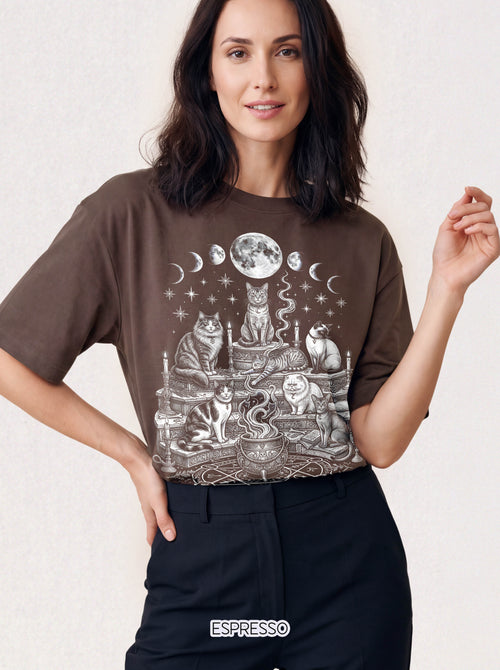 Cats Coven Magic Classic Tee | Gothic Spooky | Moon Cauldron