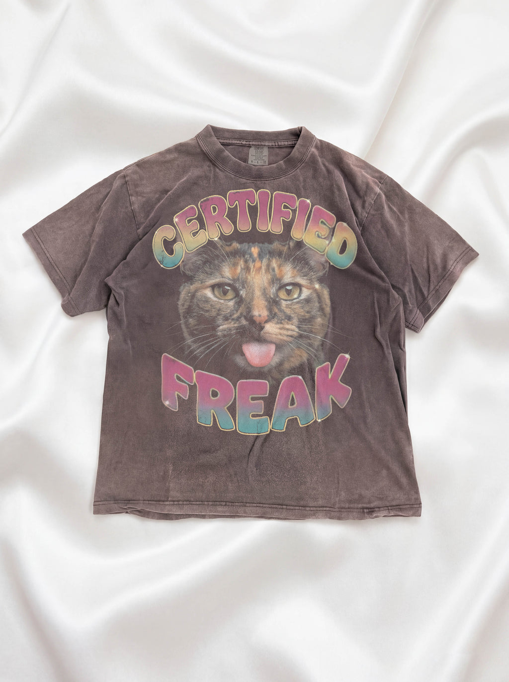Certified Freak Cat Classic Tee | Funny Blep Mlem | Retro Art