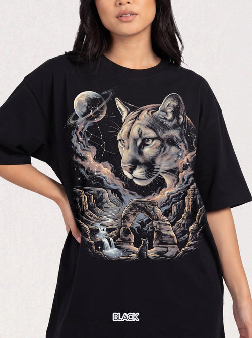 Celestial Cougar Classic Tee | Wilderness Space | Nature Stars