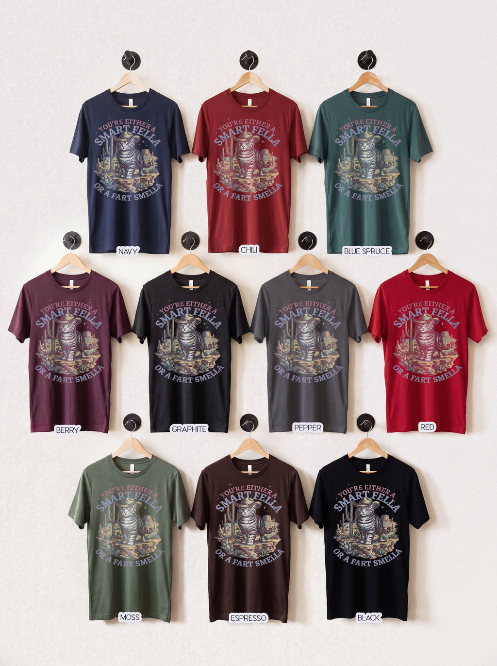 Smart Fella Fart Smella Classic Tee | Cowboy Cat | Desert Meme