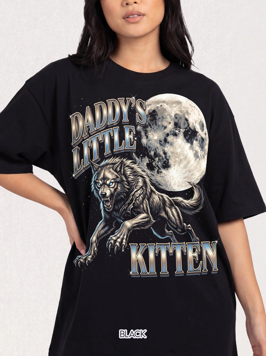 Daddys Little Kitten Classic Tee | Werewolf Moon | Fantasy Art
