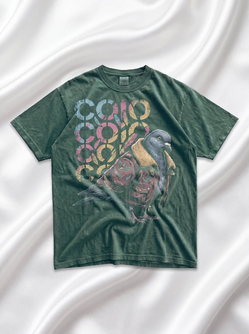 Dapper Pigeon Aviator Classic Tee | Retro Sketch | Feather Art
