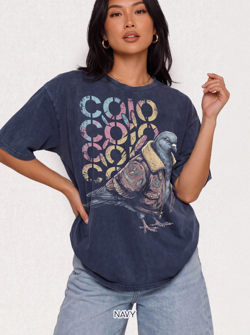 Dapper Pigeon Aviator Classic T-Shirt | Retro Sketch Graphic Tee